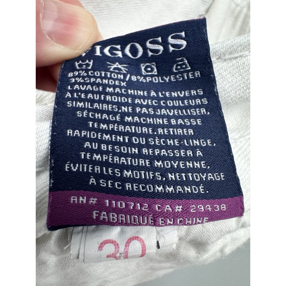 Women's‎ VIGOSS The Chelsea Capri Denim White Size 30x21 Embroidered Pockets - Picture 13 of 13